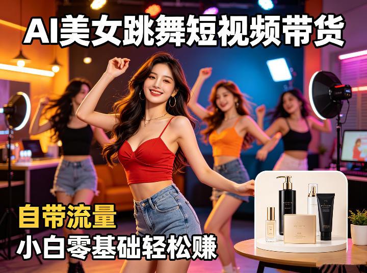AI美女跳舞短视频带货：自带流量，小白零基础轻松賺，详细拆解-二当家网创资源站