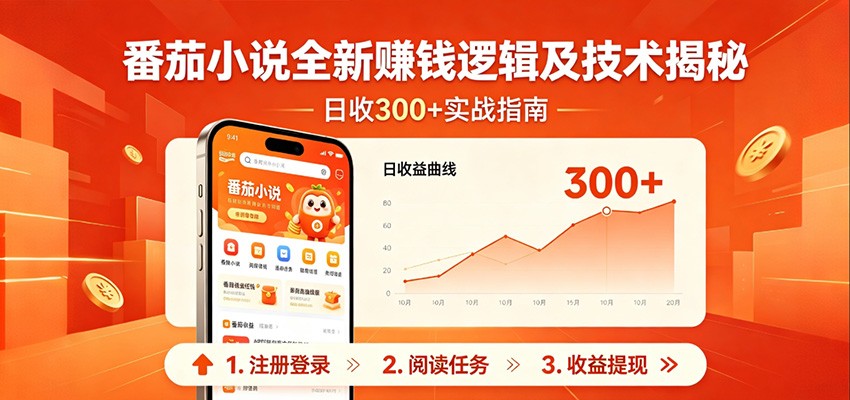 番茄小说全新赚钱逻辑及技术日收300+，小白新书皆可做！无脑赚就行了！-二当家网创资源站
