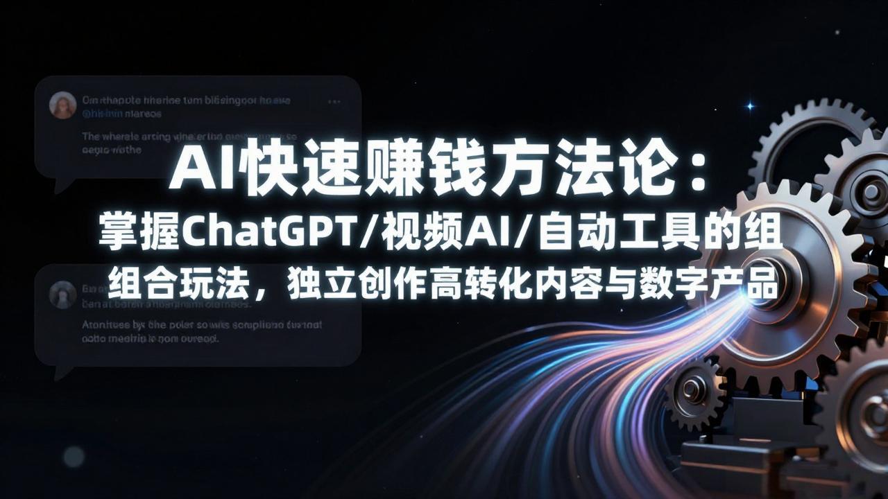 AI快速赚钱方法论：掌握ChatGPT/视频AI/自动化工具的组合玩法，独立创作高转化内容与数字产品-二当家网创资源站