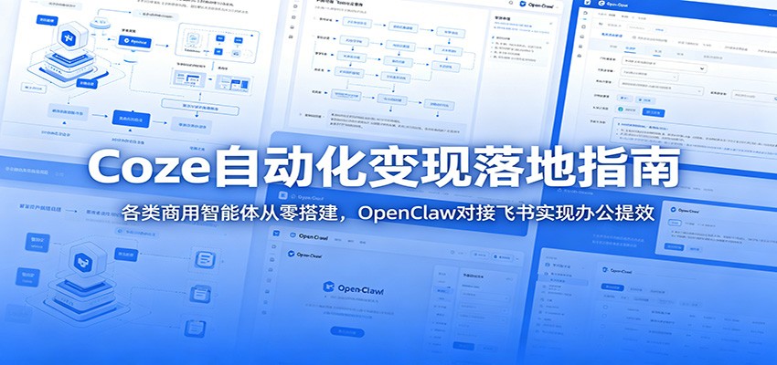 Coze自动化变现落地指南:各类商用智能体从零搭建,OpenClaw对接飞书实现办公提效-二当家网创资源站