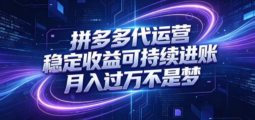 拼多多代运营,小白也能轻松月入过万,真实运营数据可查,全托管代运营-二当家网创资源站