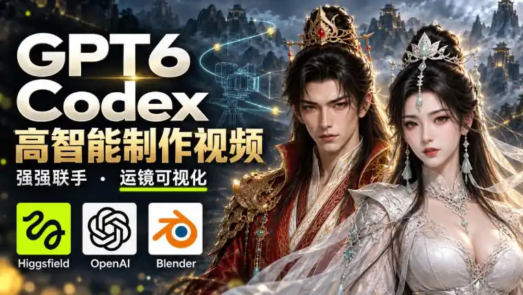 GPT-6 Astra×Codex高智能制作视频！联手Higgsfield，运镜可视化实战-二当家网创资源站