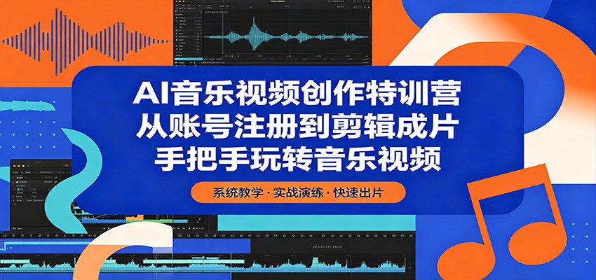 AI音乐视频创作特训营:从账号注册到剪辑成片,手把手玩转音乐视频-二当家网创资源站