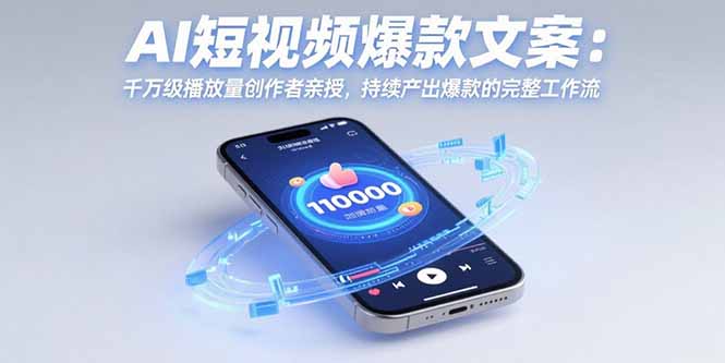AI短视频爆款文案：千万级播放量创作者亲授，持续产出爆款的完整工作流-二当家网创资源站