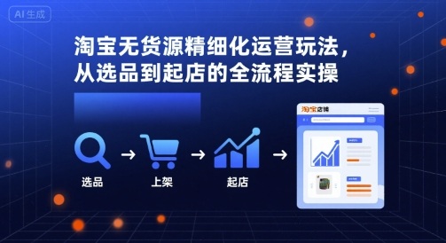 淘宝无货源精细化运营玩法，从选品到起店的全流程实操-二当家网创资源站