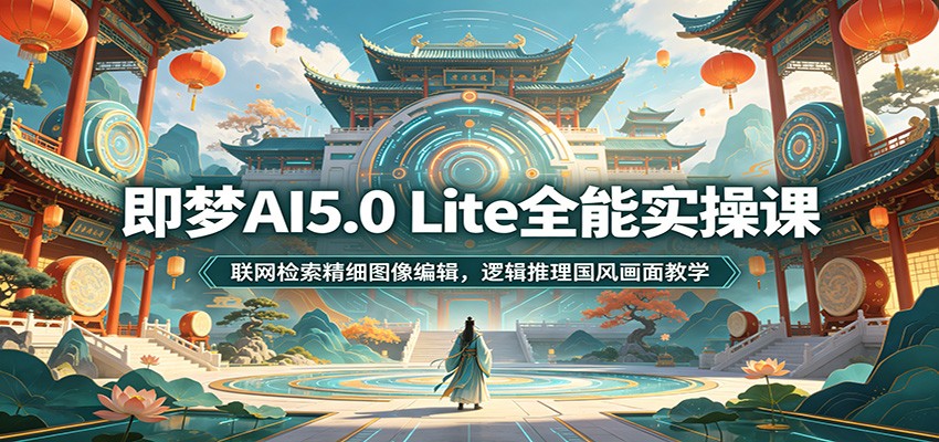 即梦AI5.0 Lite全能实操课:联网检索精细图像编辑,逻辑推理国风画面教学-二当家网创资源站