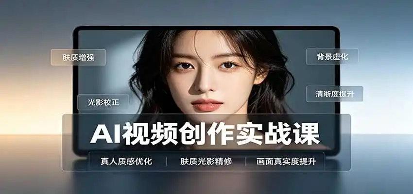 AI视频创作实战课:人物面部情绪调试,真人质感优化,提示词模板与变现方向-二当家网创资源站