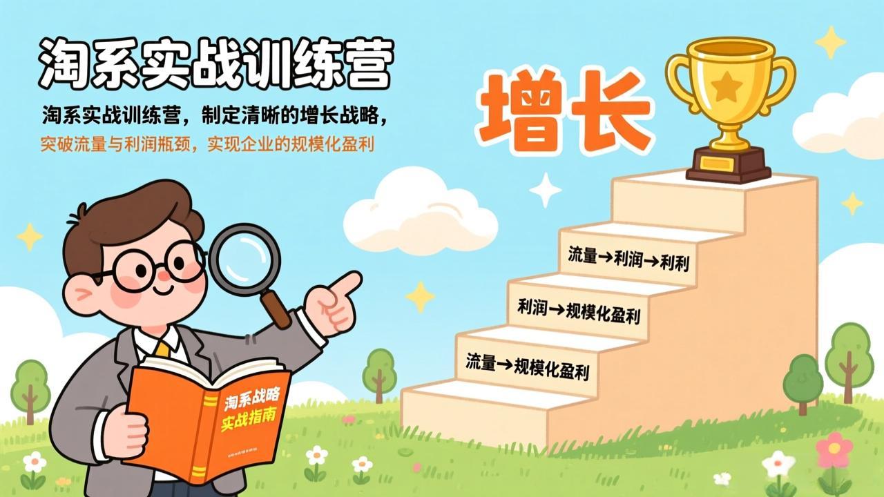 淘系实战训练营,制定清晰的增长战略,突破流量与利润瓶颈,实现企业的规模化盈利-二当家网创资源站