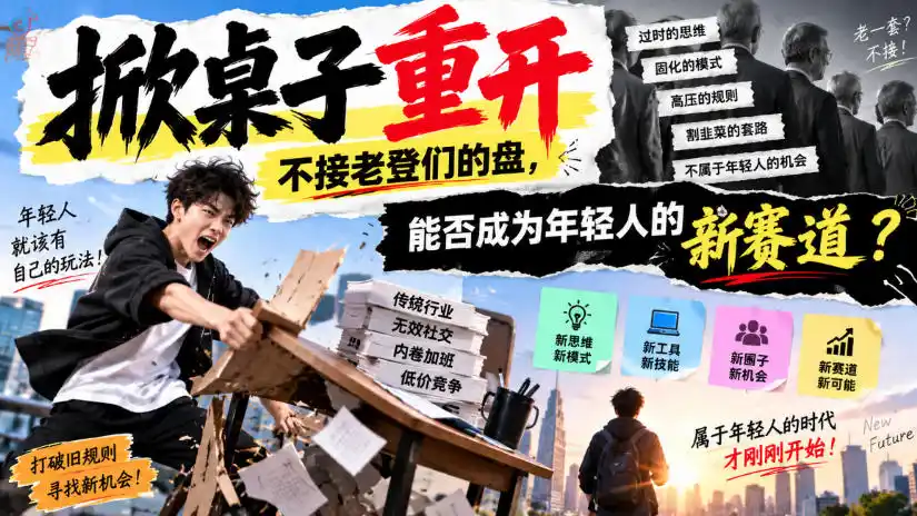 某公众号付费文章：掀桌子重开，不接老登们的盘，能否成为年轻人的新赛道？-二当家网创资源站