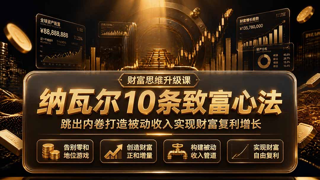 付费文章：纳瓦尔10条致富心法，跳出内卷打造被动收入实现财富复利增长-二当家网创资源站