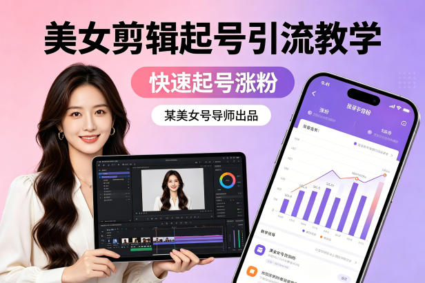 某美女号导师出品：美女剪辑起号引流教学，快速起号涨粉-二当家网创资源站