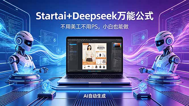 AI自动做电商详情页：Startai+Deepseek万能公式，不用美工不用PS，小白也能做-二当家网创资源站